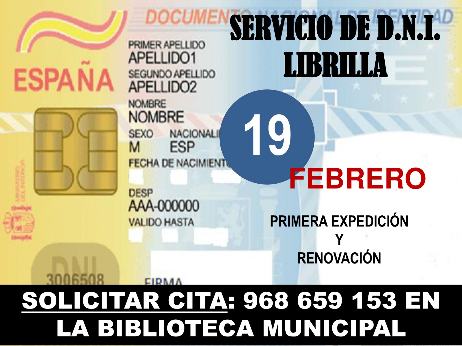 19 FEBRERO EXPEDICIÓN/RENOVACIÓN DNI 