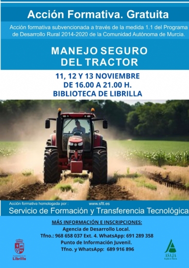 ÚLTIMAS PLAZAS CURSO “MANEJO SEGURO DEL TRACTOR”