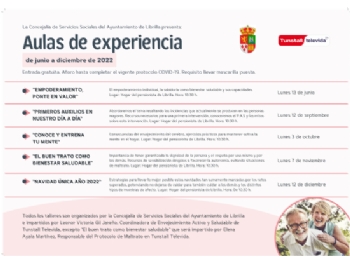 PROGRAMACIÓN DE TALLERES DIRIGIDOS A PERSONAS MAYORES EN EL HOGAR DEL PENSIONISTA