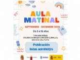foto portada - noticia LISTADO DE ADMINITIDOS/AS PARA EL SERVICIO AULA MATINAL SEPTIEMBRE-DICIEMBRE 2026 A TRAVÉS DEL PLAN CORRESPONSABLES.